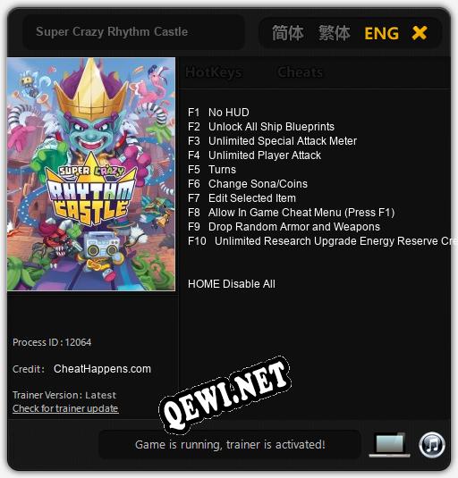 Super Crazy Rhythm Castle: Читы, Трейнер +10 [CheatHappens.com]