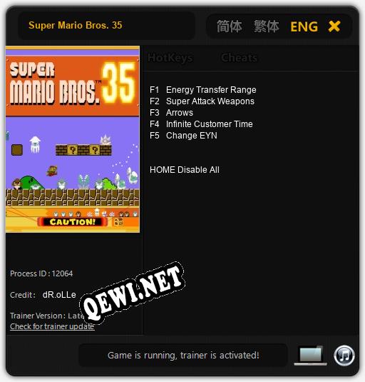 Трейнер для Super Mario Bros. 35 [v1.0.7]