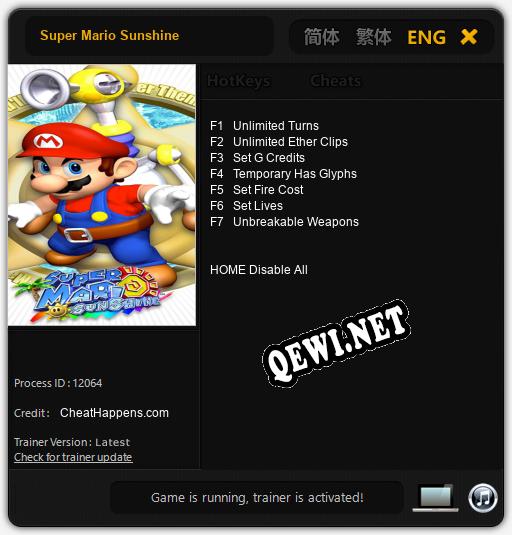 Super Mario Sunshine: Читы, Трейнер +7 [CheatHappens.com]