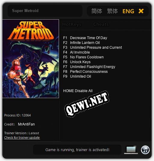 Super Metroid: Трейнер +9 [v1.7]
