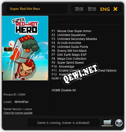 Super Red-Hot Hero: Трейнер +13 [v1.8]
