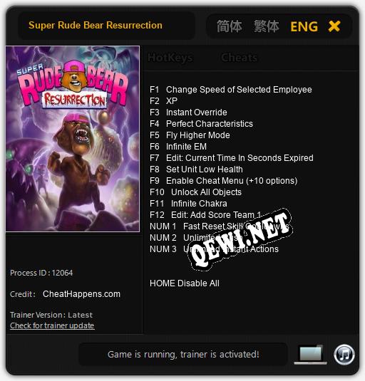 Трейнер для Super Rude Bear Resurrection [v1.0.1]