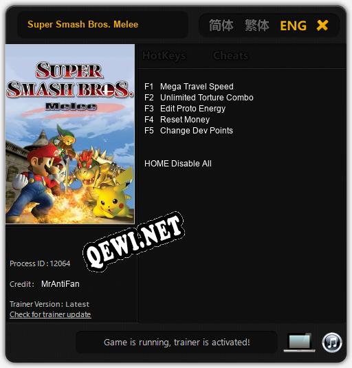 Трейнер для Super Smash Bros. Melee [v1.0.3]