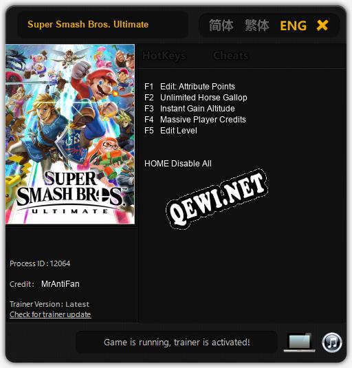 Трейнер для Super Smash Bros. Ultimate [v1.0.1]