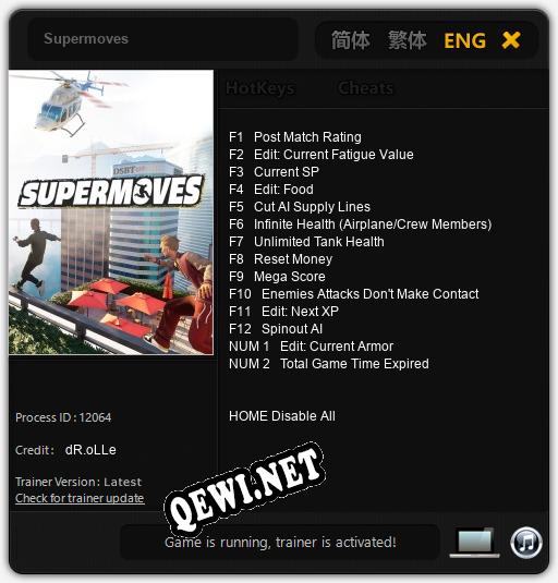 Трейнер для Supermoves [v1.0.2]