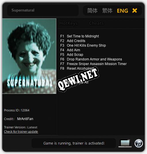 Трейнер для Supernatural [v1.0.4]