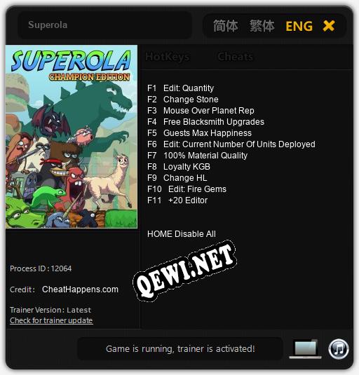 Superola: Трейнер +11 [v1.2]