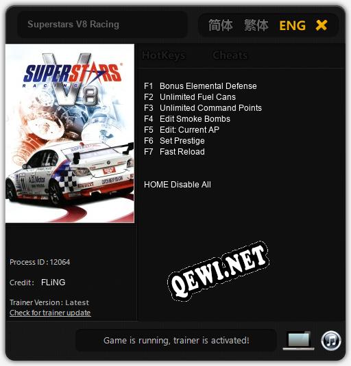 Superstars V8 Racing: Трейнер +7 [v1.4]