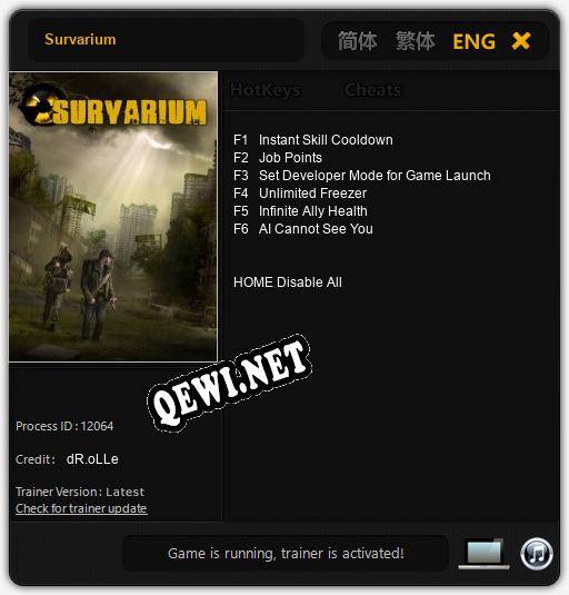 Трейнер для Survarium [v1.0.3]