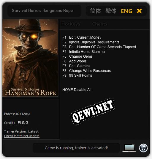 Трейнер для Survival Horror: Hangmans Rope [v1.0.7]