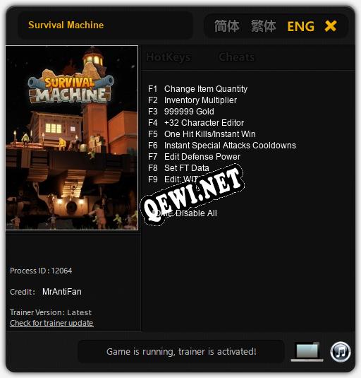 Survival Machine: Читы, Трейнер +9 [MrAntiFan]