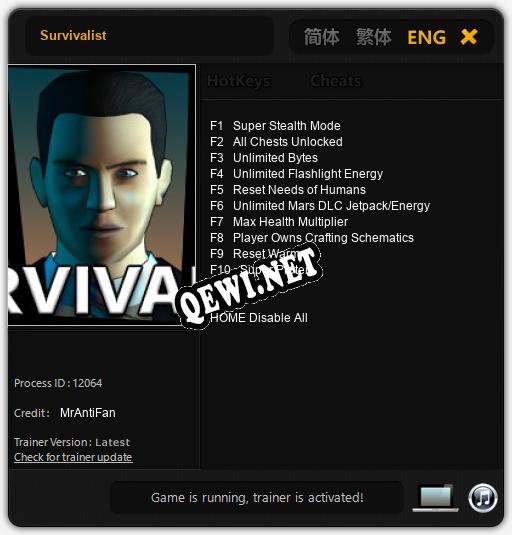 Survivalist: ТРЕЙНЕР И ЧИТЫ (V1.0.26)