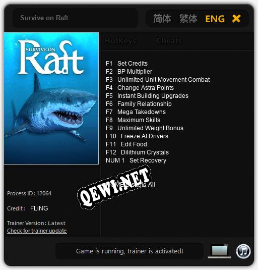 Трейнер для Survive on Raft [v1.0.4]