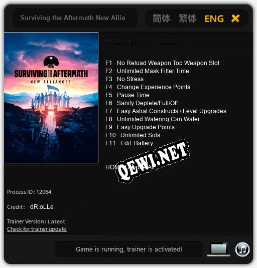 Трейнер для Surviving the Aftermath New Alliances [v1.0.3]