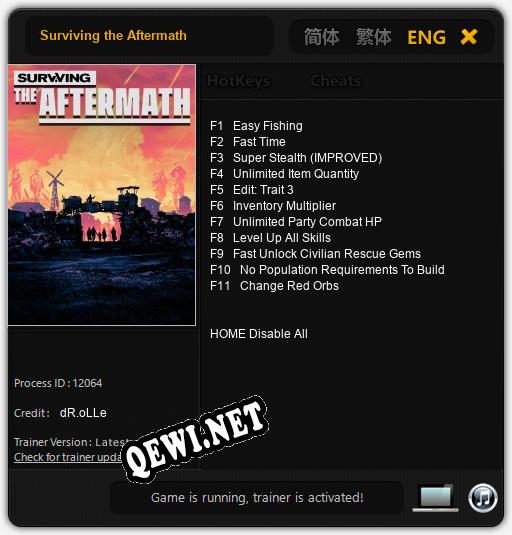 Surviving the Aftermath: ТРЕЙНЕР И ЧИТЫ (V1.0.51)