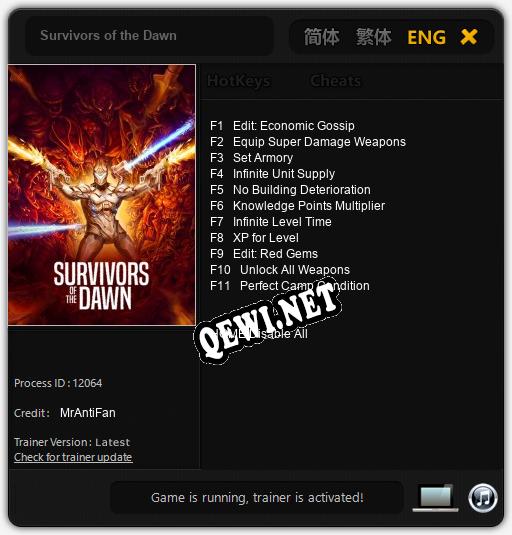 Survivors of the Dawn: ТРЕЙНЕР И ЧИТЫ (V1.0.26)