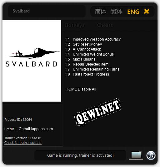 Трейнер для Svalbard [v1.0.3]