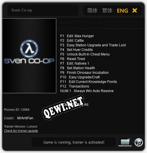 Трейнер для Sven Co-op [v1.0.4]