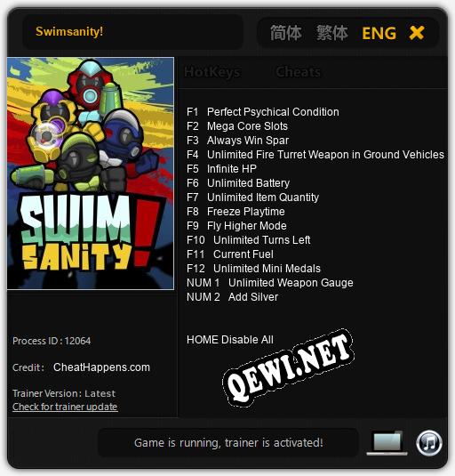 Swimsanity!: ТРЕЙНЕР И ЧИТЫ (V1.0.13)