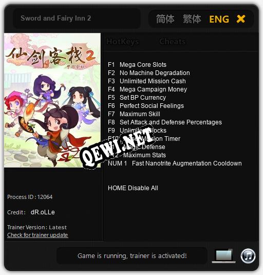 Sword and Fairy Inn 2: ТРЕЙНЕР И ЧИТЫ (V1.0.32)