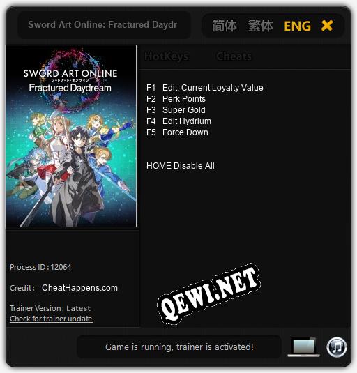 Sword Art Online: Fractured Daydream: Трейнер +5 [v1.1]