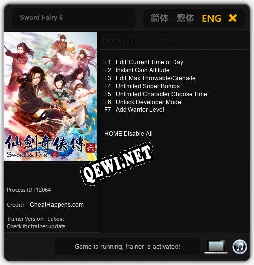 Sword Fairy 6: ТРЕЙНЕР И ЧИТЫ (V1.0.29)