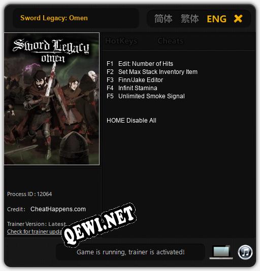 Трейнер для Sword Legacy: Omen [v1.0.1]