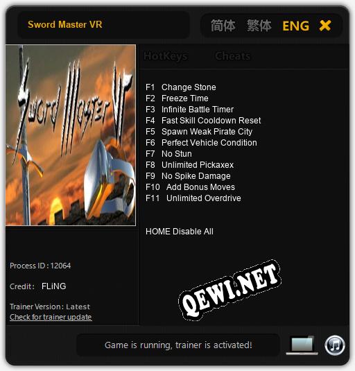 Трейнер для Sword Master VR [v1.0.3]