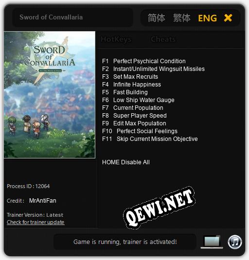 Sword of Convallaria: Трейнер +11 [v1.4]
