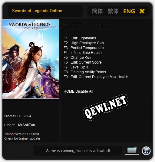 Swords of Legends Online: Читы, Трейнер +9 [MrAntiFan]