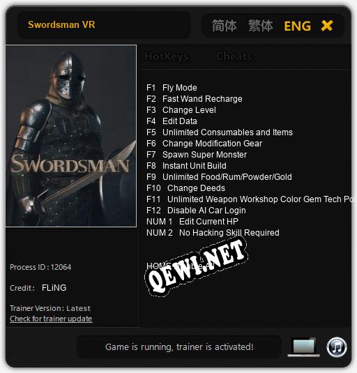 Swordsman VR: ТРЕЙНЕР И ЧИТЫ (V1.0.93)