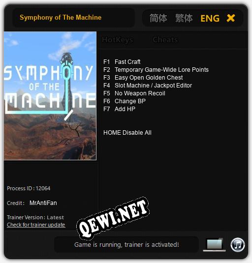 Symphony of The Machine: Читы, Трейнер +7 [MrAntiFan]