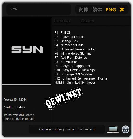 SYN: Читы, Трейнер +13 [FLiNG]