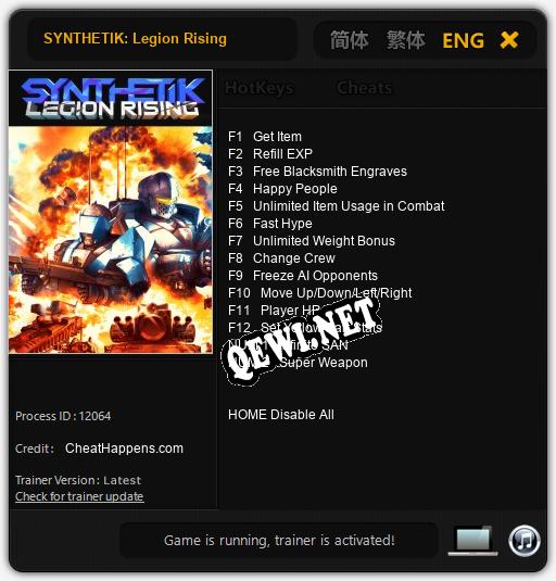 SYNTHETIK: Legion Rising: Читы, Трейнер +14 [CheatHappens.com]