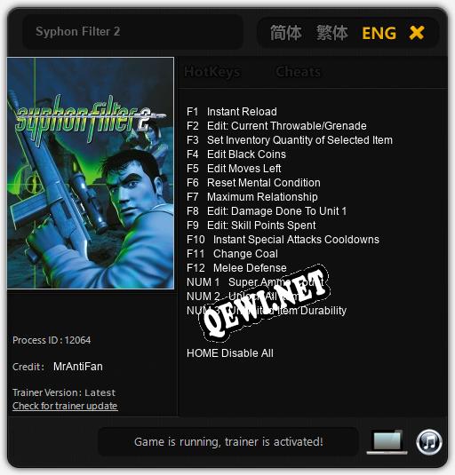 Syphon Filter 2: Трейнер +15 [v1.9]