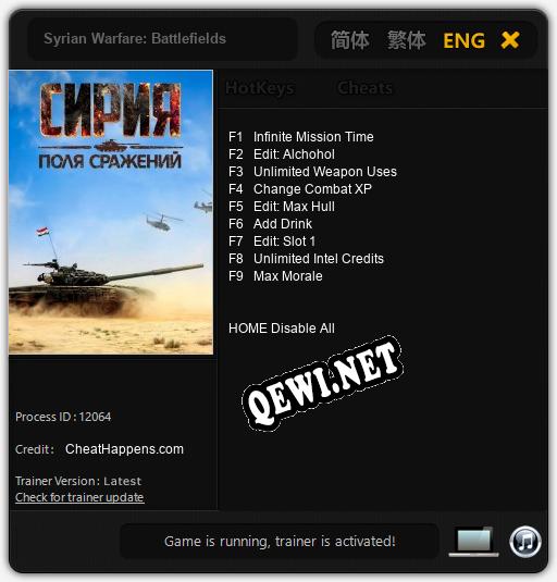 Трейнер для Syrian Warfare: Battlefields [v1.0.4]