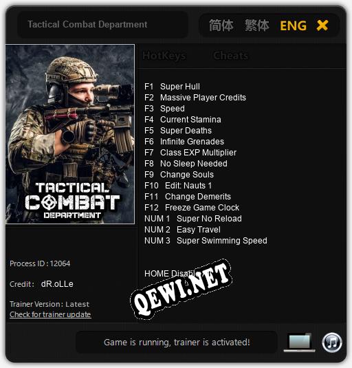 Tactical Combat Department: Трейнер +15 [v1.7]