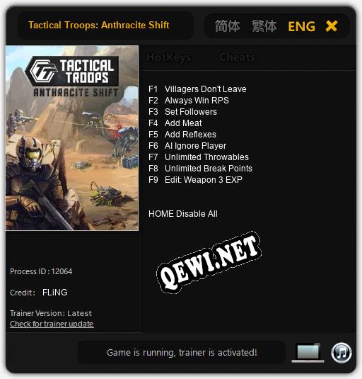 Tactical Troops: Anthracite Shift: Читы, Трейнер +9 [FLiNG]