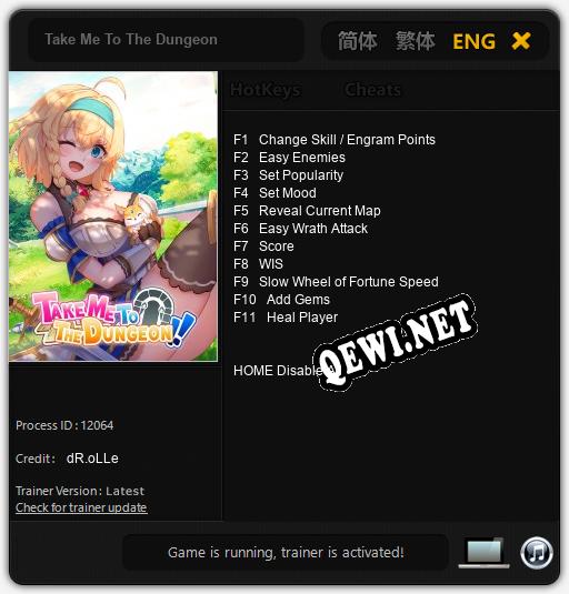 Take Me To The Dungeon: ТРЕЙНЕР И ЧИТЫ (V1.0.58)