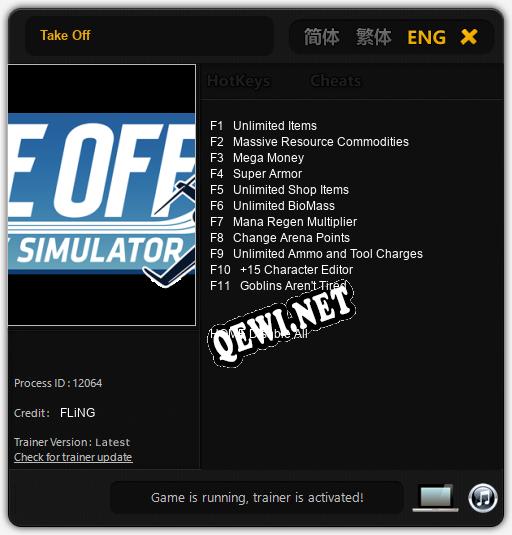 Take Off: Трейнер +11 [v1.5]