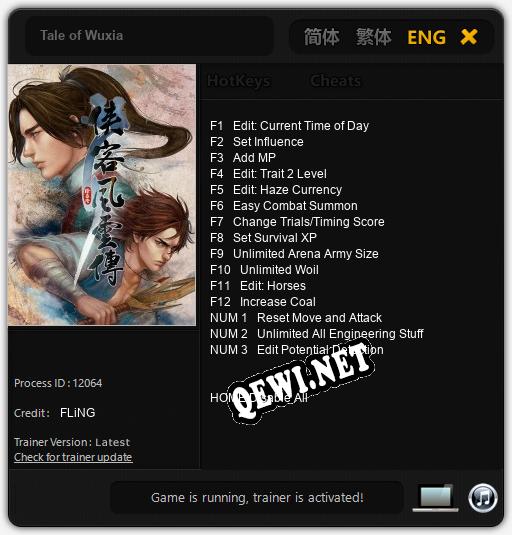 Tale of Wuxia: Читы, Трейнер +15 [FLiNG]