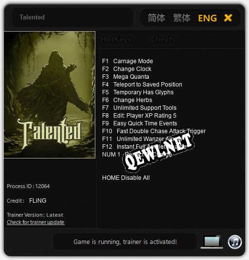 Talented: ТРЕЙНЕР И ЧИТЫ (V1.0.27)