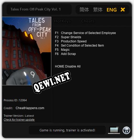 Tales From Off-Peak City Vol. 1: Трейнер +6 [v1.3]