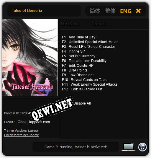 Tales of Berseria: ТРЕЙНЕР И ЧИТЫ (V1.0.63)