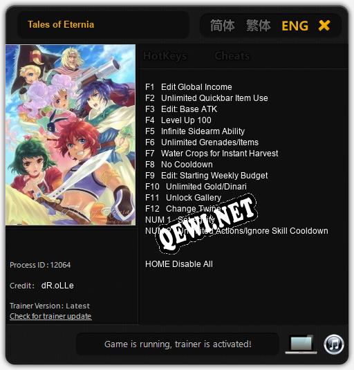 Tales of Eternia: Трейнер +14 [v1.5]
