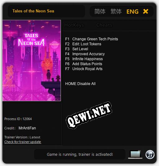 Трейнер для Tales of the Neon Sea [v1.0.6]