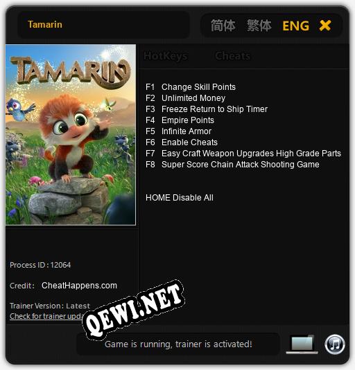 Tamarin: Читы, Трейнер +8 [CheatHappens.com]