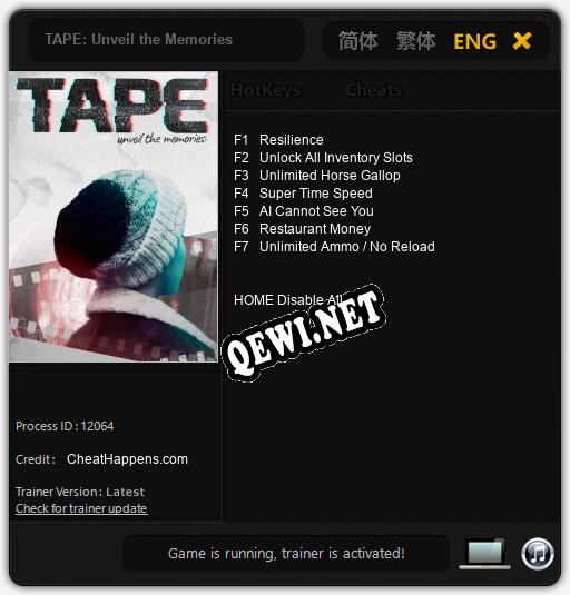 TAPE: Unveil the Memories: Трейнер +7 [v1.9]