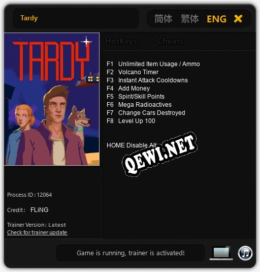Трейнер для Tardy [v1.0.4]