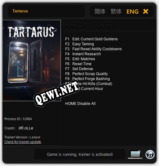 Tartarus: Трейнер +11 [v1.3]